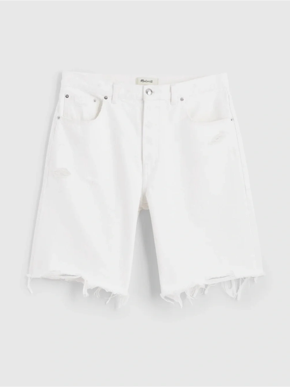 Madewell The Curvy Essex Long Baggy Short in Tile White Rigid Sz.28 $88 NEW